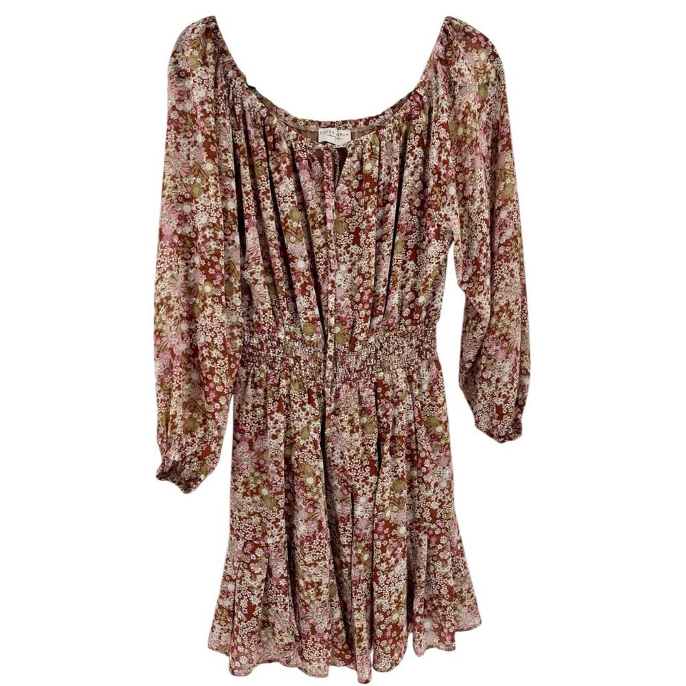 DRESS FORUM LOS ANGELES Women's Pink Floral Off Shoulder Fit & Flare Dress Small